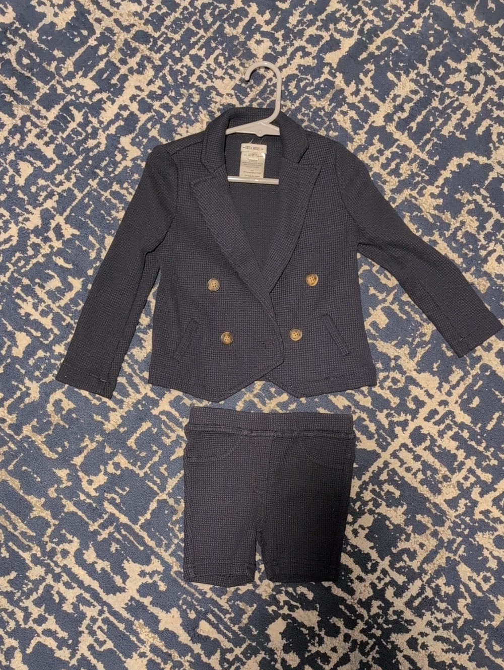 Boys + Arrows Navy Double-Breasted Blazer